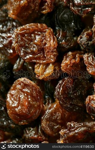 dried raisin macro texture in a close up crop