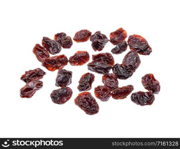 Dried raisins isolated on white background