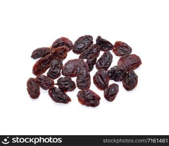 Dried raisins isolated on white background
