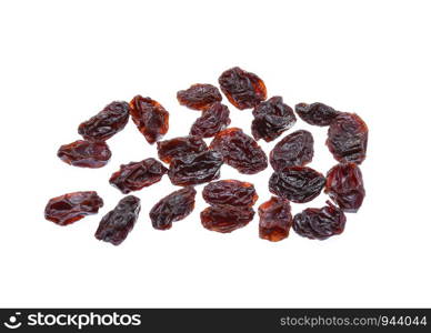 Dried raisins isolated on white background