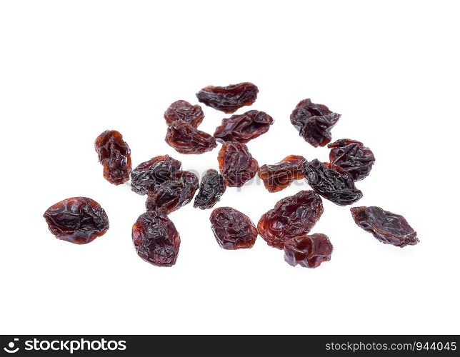 Dried raisins isolated on white background
