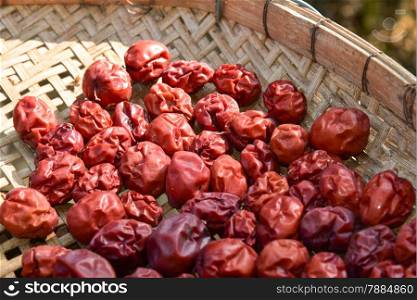 Dried red date or Chinese jujube.