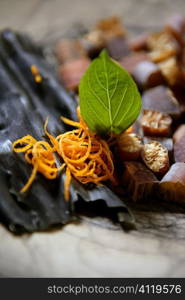 Dried seaweed natural nutrition ingredients. Cochayuyo, kombu