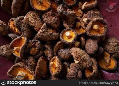 Dried Shiitake mushrooms edible for Asian cuisine food