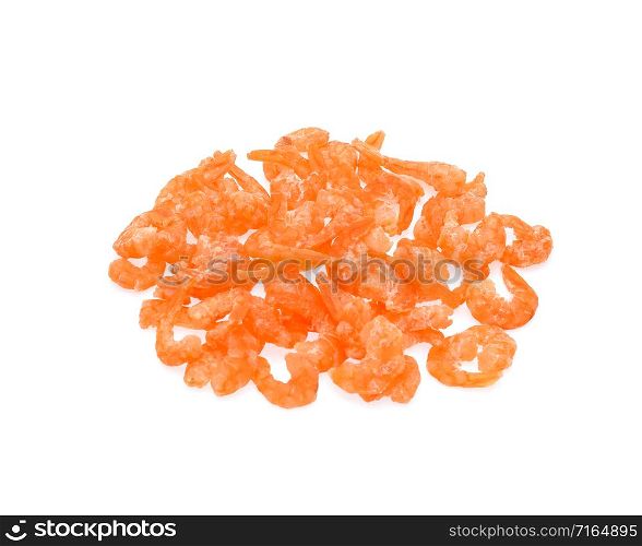 Dried shrimp isolated on white background