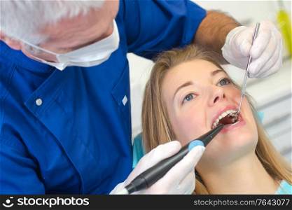 Drilling into a tooth