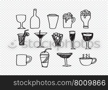 Drink beverage icons set