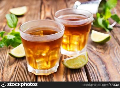 drink with lemon and mint, stock photo