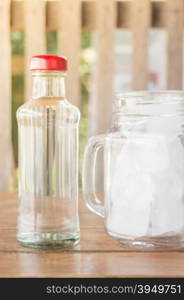 Drinking water and iced glass, stock photo