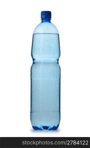 Drinking Water in bottles on white
