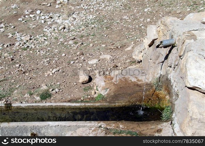 Drinking water in rural fountain in Turkey