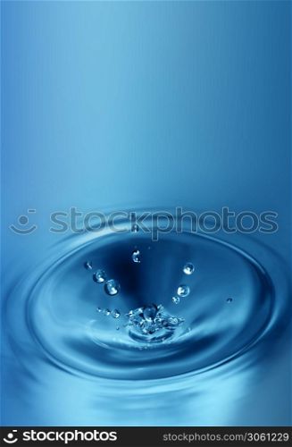 dripping water on a blue background