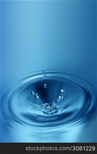 dripping water on a blue background