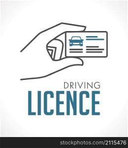 Driving licence logo - card in hand logo
