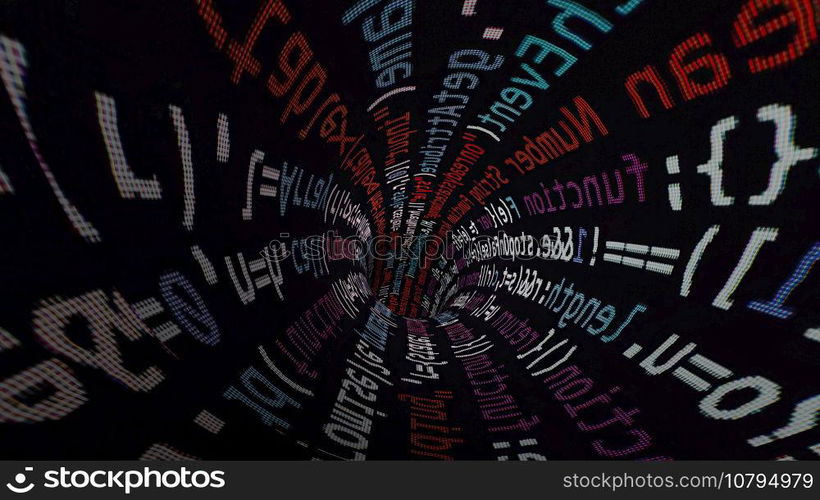 Driving through code data tunnel Driving through code data tunnel