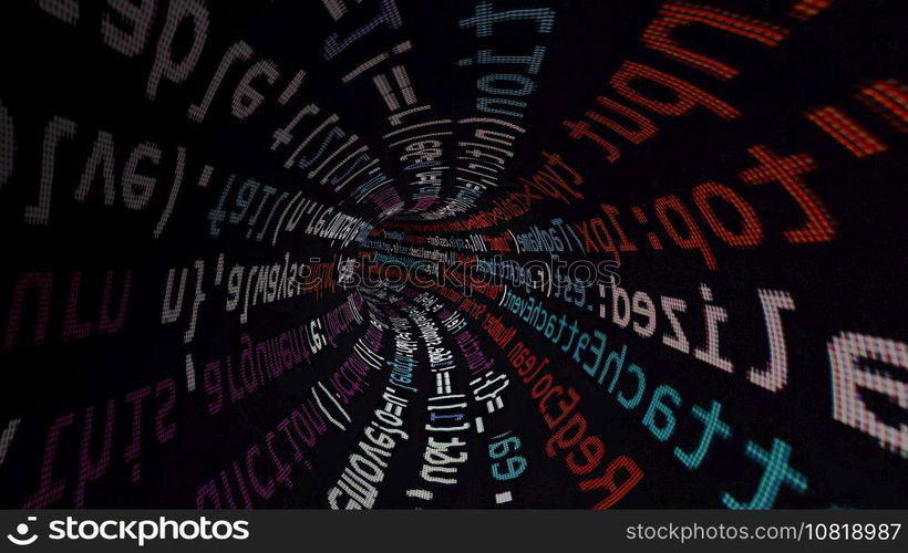 Driving through code data tunnel Driving through code data tunnel