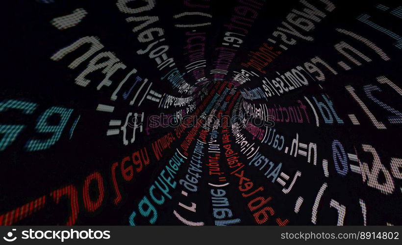 Driving through code data tunnel Driving through code data tunnel