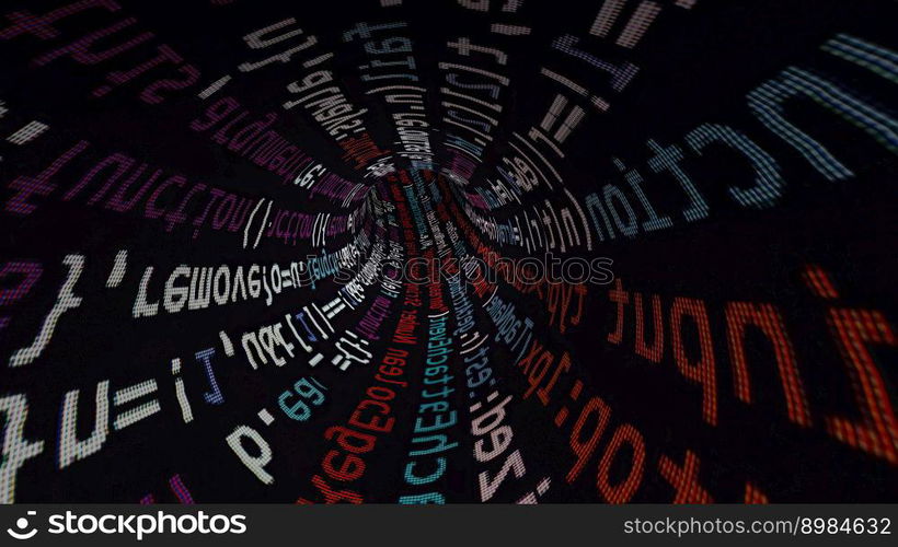 Driving through code data tunnel Driving through code data tunnel