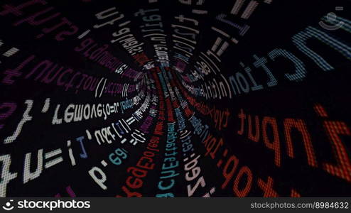Driving through code data tunnel Driving through code data tunnel