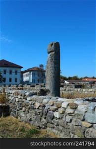 Drobeta Turnu Severin city Roman fort ruins column architecture detail
