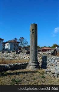 Drobeta Turnu Severin city Roman fort ruins column architecture detail