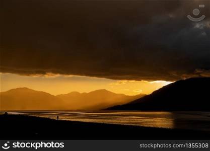 Drone footage of a stormy sunset over Loch Linnhe, from North Ballachulish, Fort William, Scotland.