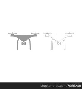 Drone grey set icon .. Dronegrey set icon .