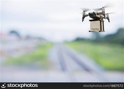 Drone technology engineering device industry flying in industrial logistic export import product home delivery service logistics shipping transport transportation or car auto parts