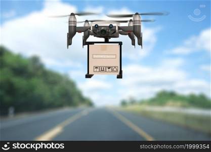 Drone technology engineering device industry flying in industrial logistic export import product home delivery service logistics shipping transport transportation to go new year 2022