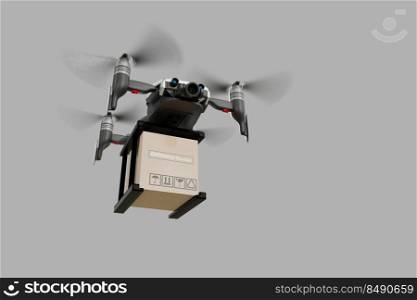 Drone technology engineering device industry flying in industrial logistic export import product home delivery service logistics shipping transport transportation to go new year 2022 3D render