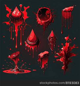 drop blood splash vfx game ai≥≠rated. pa∫horror, halloween texture, crime spatter drop blood splash vfx game illustration. drop blood splash vfx game ai≥≠rated