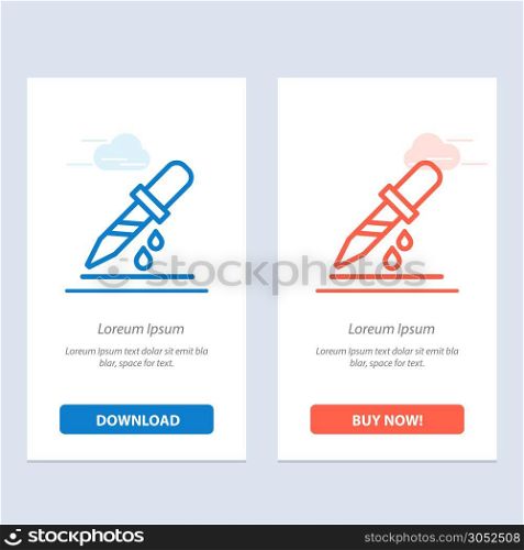 Drop, Dropper, Medical, Medicine Blue and Red Download and Buy Now web Widget Card Template