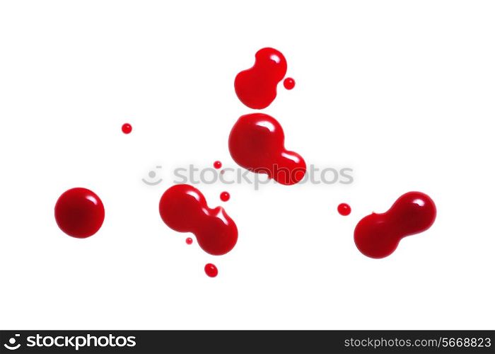 drop of blood isolated on white background