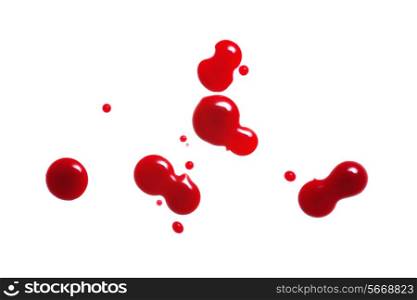 drop of blood isolated on white background