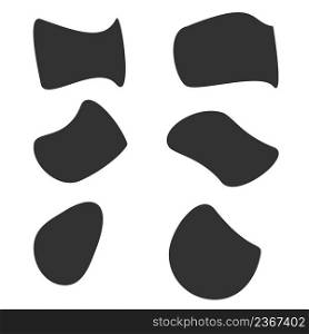 Drop shape icon. Spilled black ink illustration symbol. Blot vector.