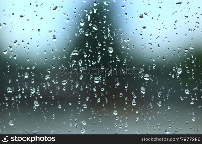 droplets of water on glass. droplets of water on glass during the rain