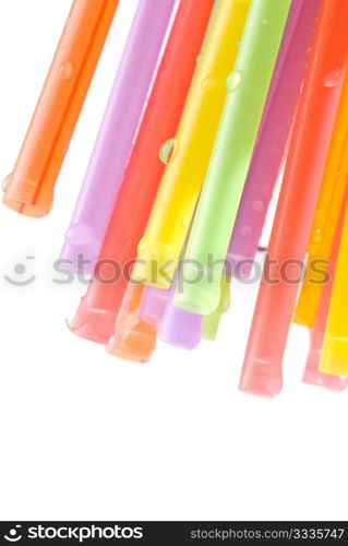 drops and bunch of colorful straws