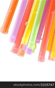drops and bunch of colorful straws