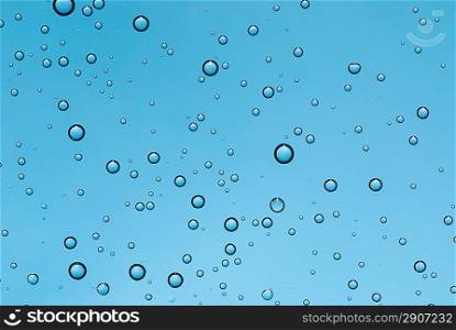 Drops of water of the different form close up