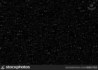 Drops of water on a dark glass texture background