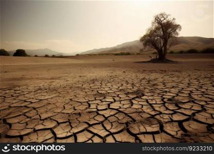 Drought agriculture dry landscape. Weather land. Generate Ai. Drought agriculture dry landscape. Generate Ai