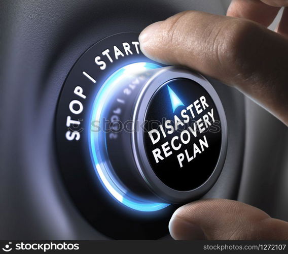 DRP switch button . Disaster Recovery Plan - DRP