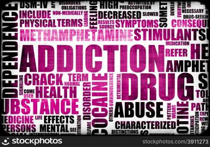 Drug Addiction. Drug Addiction Dangers Grunge As a Concept