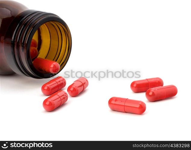 Drug in vial isolated on white background