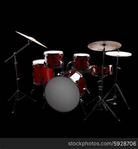 drum set in the dark studio