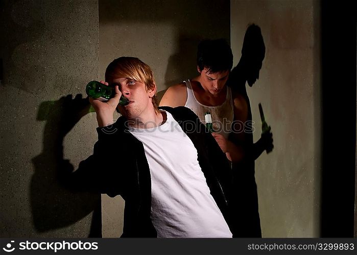 Drunk young men