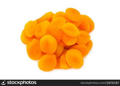 Dry aprocots isolated on the white background