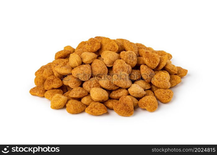 Dry cat food, isolated on white background. cat food