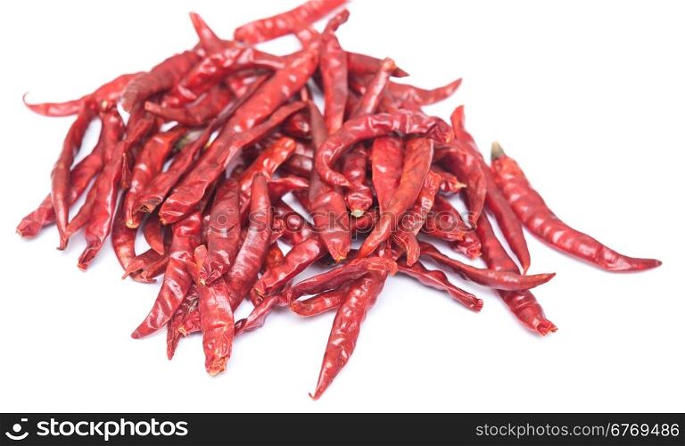 dry chili pepper isolated on white background