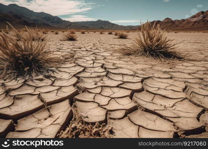 dry cracked earth, drought generative ai.